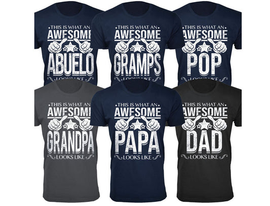 MENS AWESOME DAD AND GRANDPA T SHIRTS
