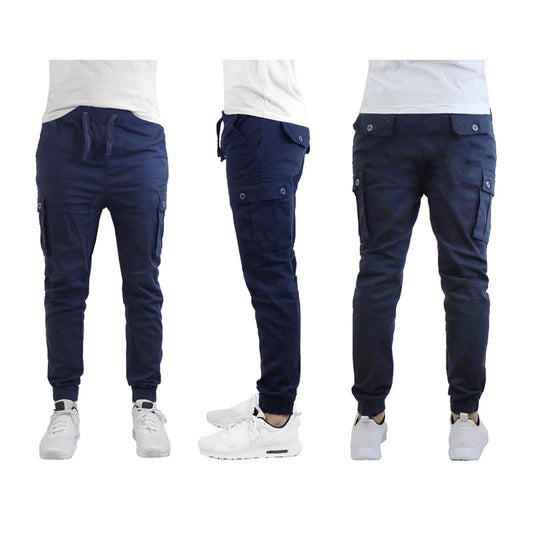 MENS STRETCH FIT COTTON CARGO JOGGERS