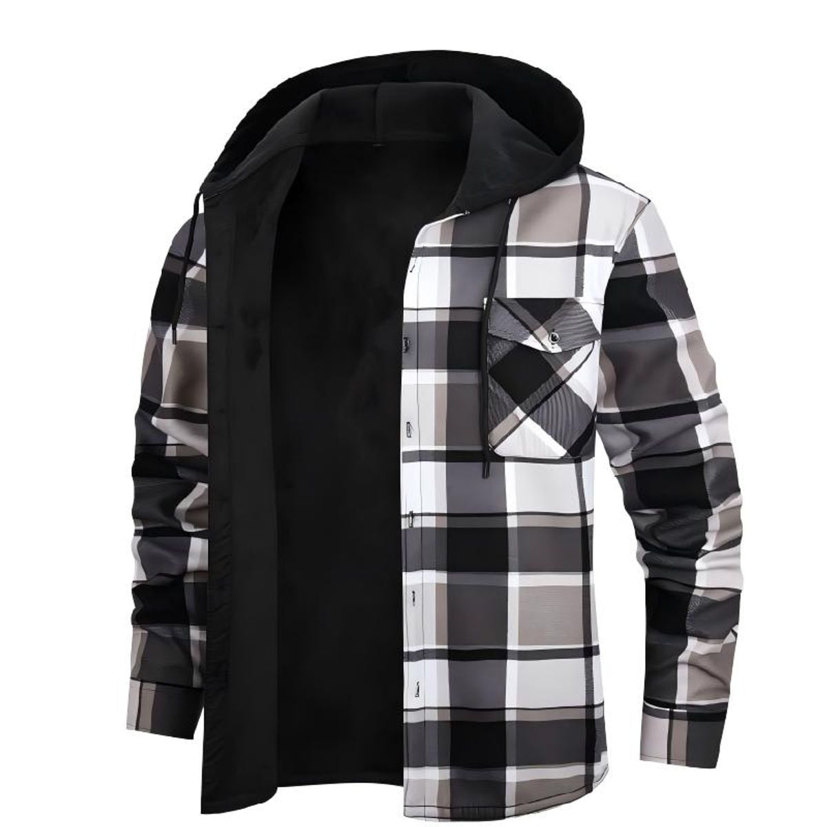 MENS CLASSIC PLAID HOODED JACKET