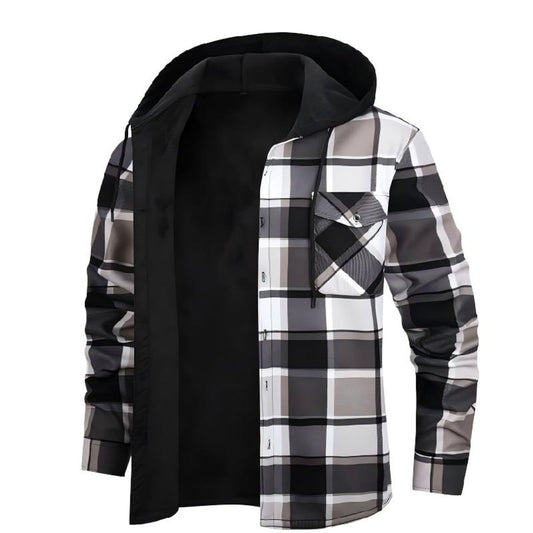 MENS CLASSIC PLAID HOODED JACKET