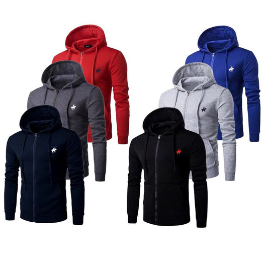 MENS FULL ZIP FLEECE HOODIE 3 PACK