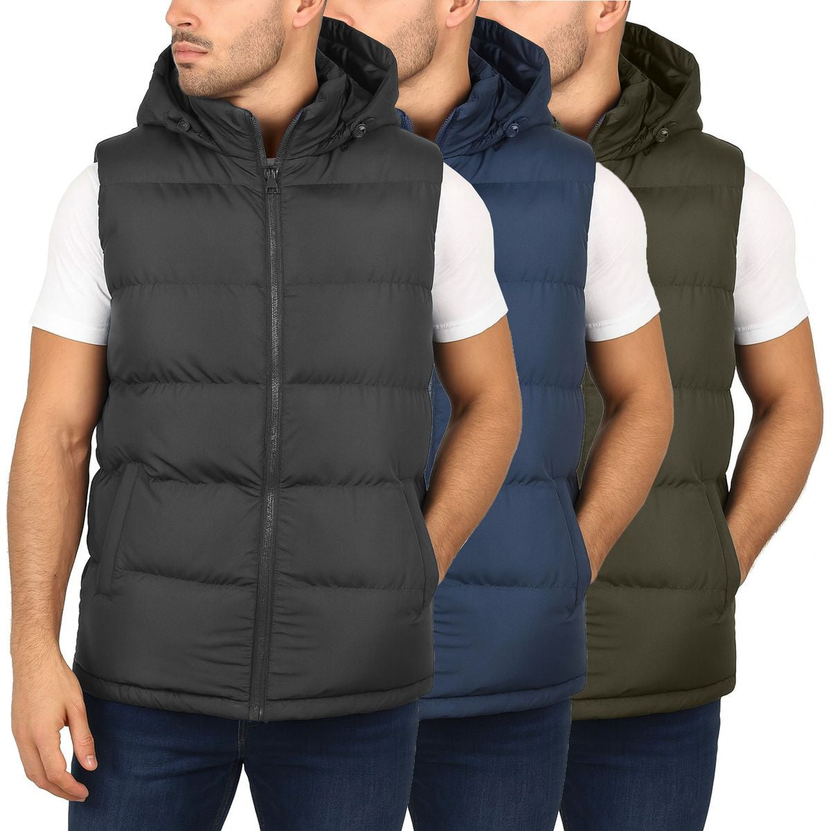 MENS HEAVYWEIGHT HOODED PUFFER VEST