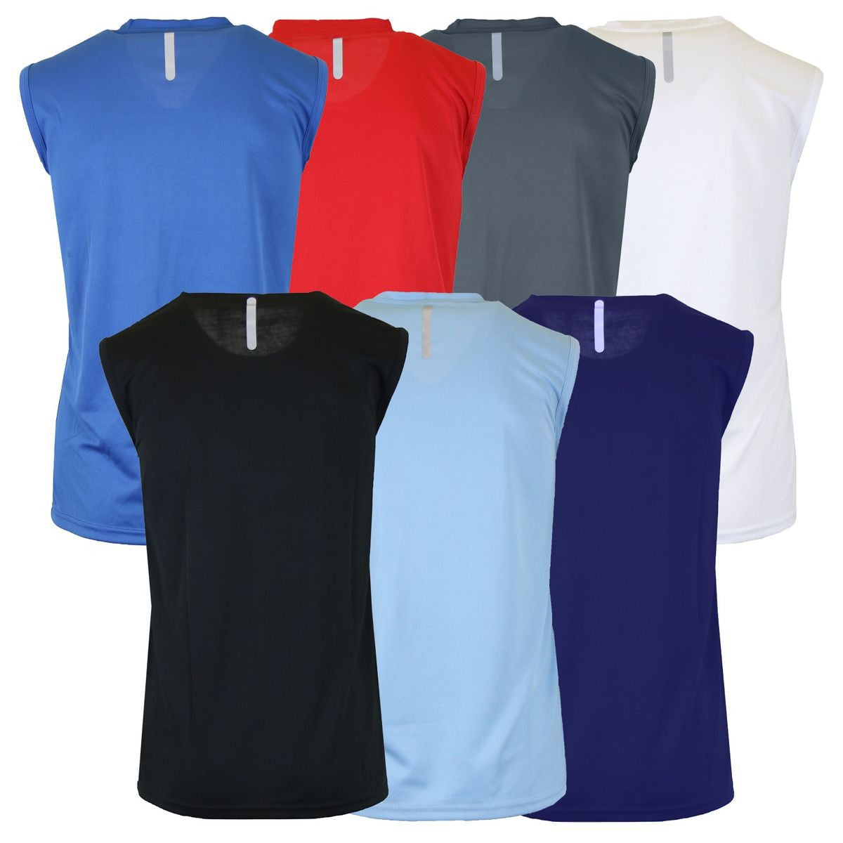 MENS MOISTURE WICKING PERFOORMANCE MUSCLE TEE 6 PACK