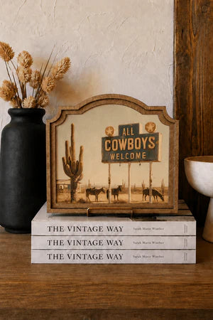 ALL COWBOYS WELCOME PROVINCIAL FRAMED ART 9X10 INCH