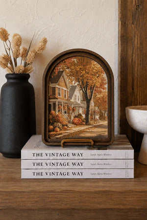 AUTUMN STREET ARCH FRAMED ART 6X8 INCH