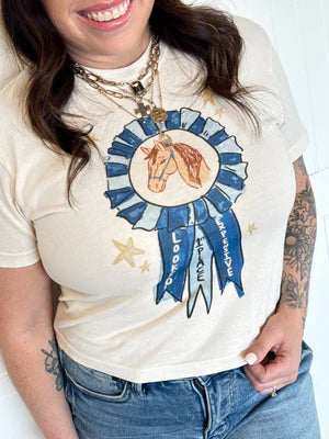 BLUE RIBBON CROP TEE