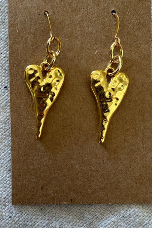 HEIRLOOM HAMMERED HEART EARRINGS