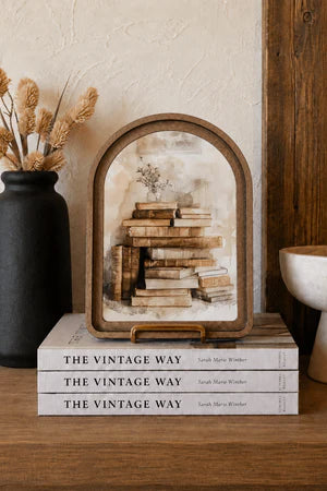 BOOKS ARCH FRAMED ART 6X8 INCH