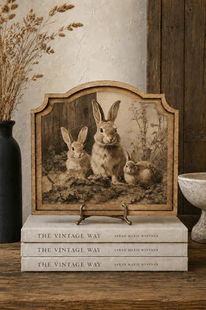 BUNNY TRIO PROVINCIAL FRAMED ART