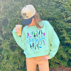 CATCH  YA LATER CROP SWEATSHIRT