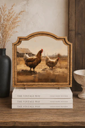 CHICKENS PROVINCIAL FRAMED ART