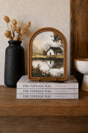 COTTAGE POND ARCH FRAMED ART 8.25X11 INCH