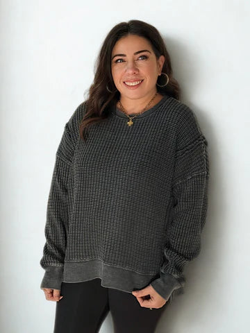 DESERT DAWN MINERAL WASHED THERMAL PULLOVER