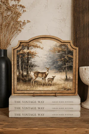 DOE AND FAWN PROVINCIAL FRAMED ART