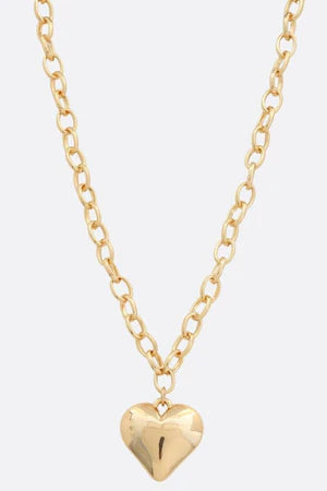 DUSTY ROSE HEART NECKLACE