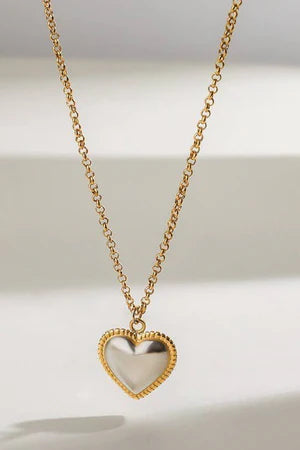 EVERLASTING TWO TONE HEART NECKLACE