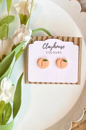 FEELIN FRUITY PEACH CLAY STUDS