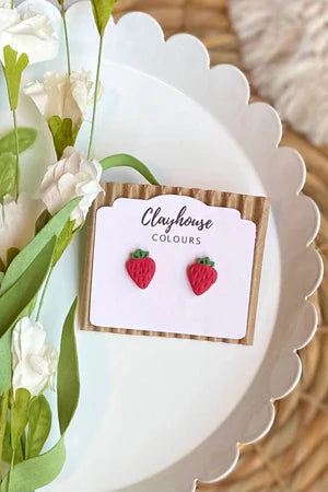 FEELIN FRUITY STRAWBERRY CLAY STUDS