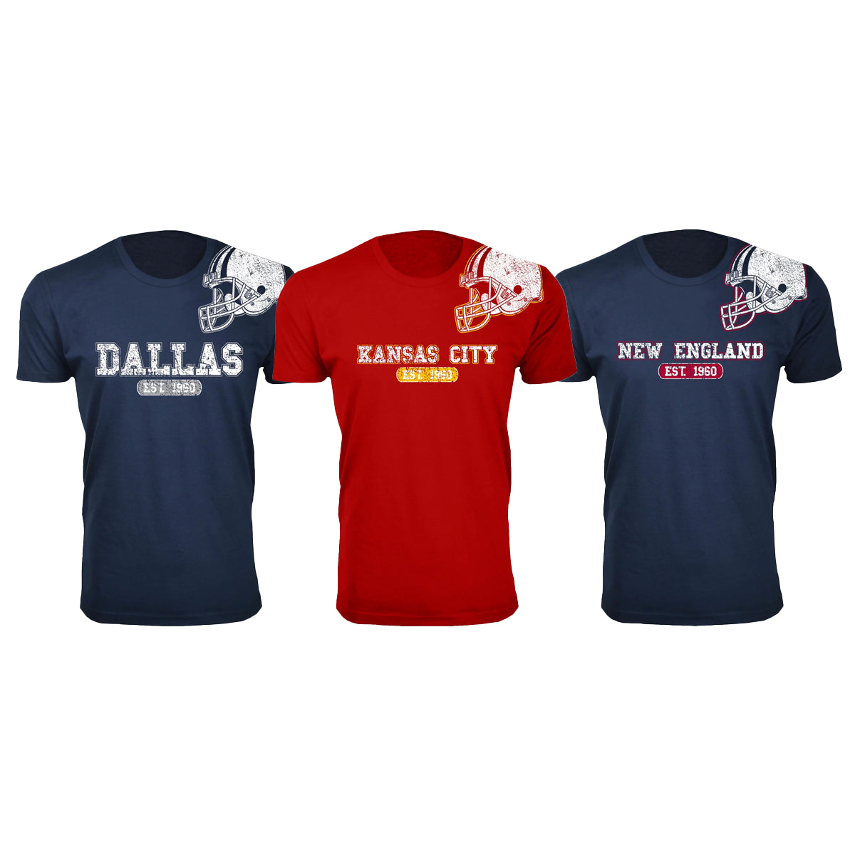 MENS FOOTBALL TEAM HELMET COTTON T SHIRT