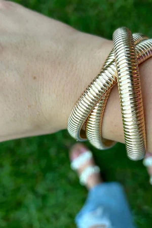 GOLDEN INTERLOCK BANGLE TRIO