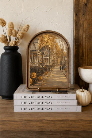 HALLOWEEN STREET ARCH FRAMED ART 8.25X11 INCH