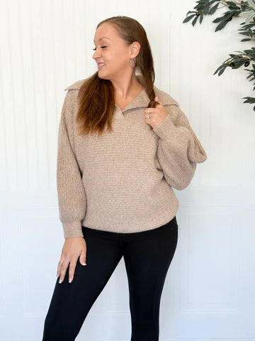 HARBOR HACCI COLLARED SWEATER TOP