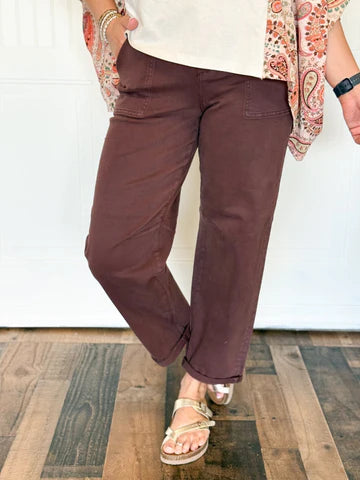 JEANS HIGH RISE ANKLE  CUFFED BARREL