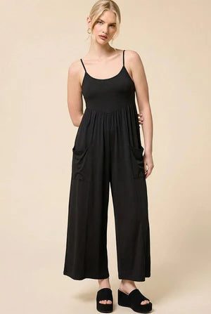 JERSEY KNIT SPAGHETTI STRAP JUMPSUIT