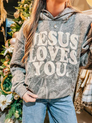 JESUS LOVES YOU CAMO HOODIE