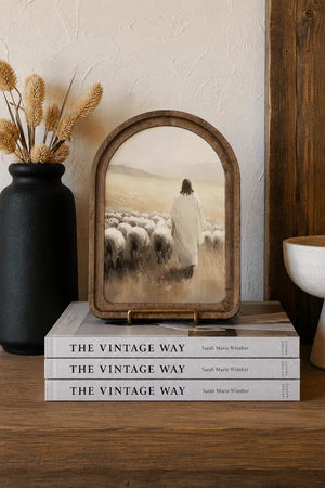 JESUS SHEEP ARCH FRAMED ART 6X8 INCH