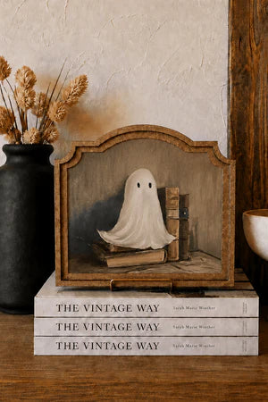 LIBRARY GHOST PROVINCIAL FRAMED ART 9X10 INCH