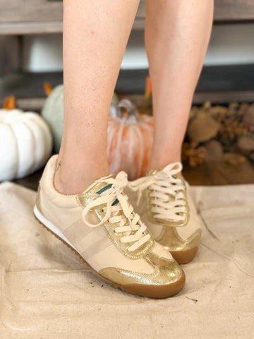 MADRID GOLD AND BEIGE SNEAKERS
