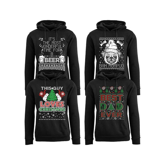 MENS FUNNY UGLY HOLIDAY PULL OVER HOODIE