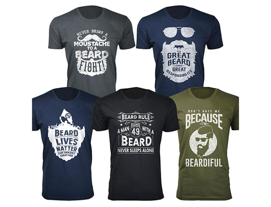 MENS GREATEST BEARD THEMED T SHIRTS