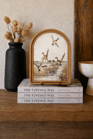 MALLARD DUCKS ARCH FRAMED ART 6X8 INCH