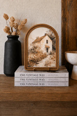 MUTED COTTAGE ARCH FRAMED ART 8.25X11 INCH
