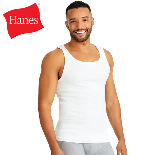 HANES MENS COMFORT SOFT TAGLESS TANK UNDERSHIRT  6 PACK