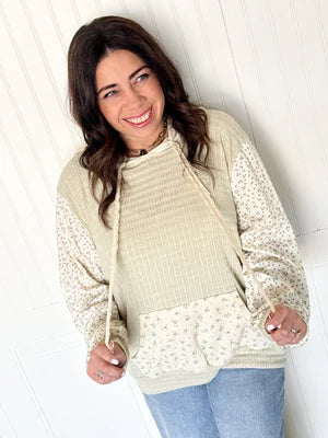 POL EVERYDAY CONTRAST POCKET PULLOVER