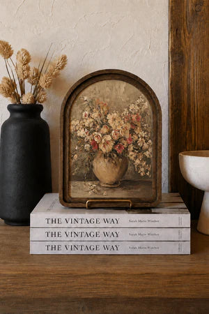 RUSTIC FLORAL VASE ARCH FRAMED ART 6X8 INCH