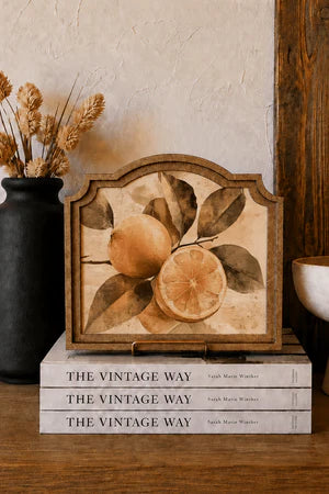 RUSTIC LEMON PROVINCIAL FRAMED ART 9X10 INCH