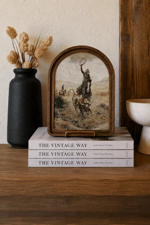SOUTHWEST COWBOYS 8.25X11 INCH ARCH FRAMED ART