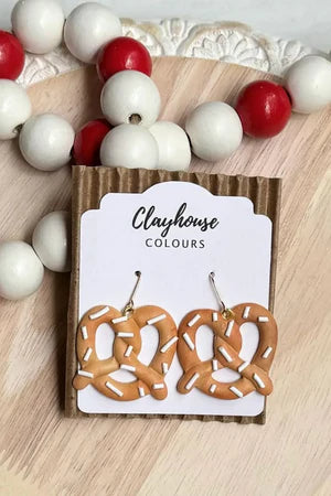 SUMMER SNACK PRETZEL CLAY EARRINGS