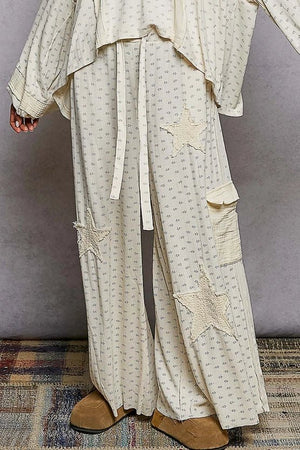 THE BLOOM AND STAR GAUZE WIDE LEGS
