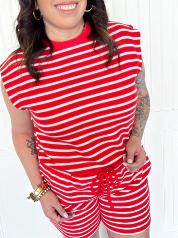 THE CHERRY BLOSSOM STRIPE KNIT TOP