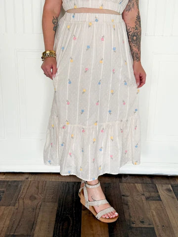 THE DAISYFIELD EMBROIDERED MIDI