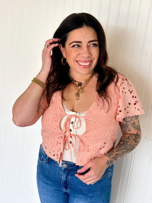 THE DELICATE KNOT EYELET BLOUSE