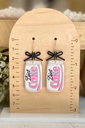 THE DIET COKE BOW DANGLE EARRINGS