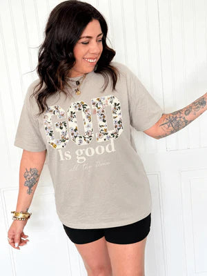 THE GOD IS GOOD WILDFLOWER GRAPHIC TEE