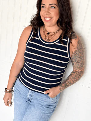 THE MIDNIGHT MARINA STRIPE TANK