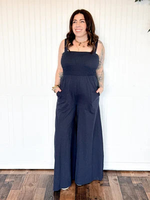 THE NAVY DREAM SLEEVELESS JUMPSUIT